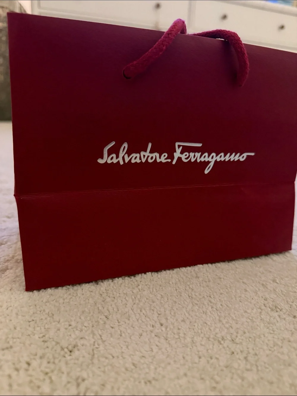 Salvatore Ferragamo Red Bag with Logo - Small great gift bag